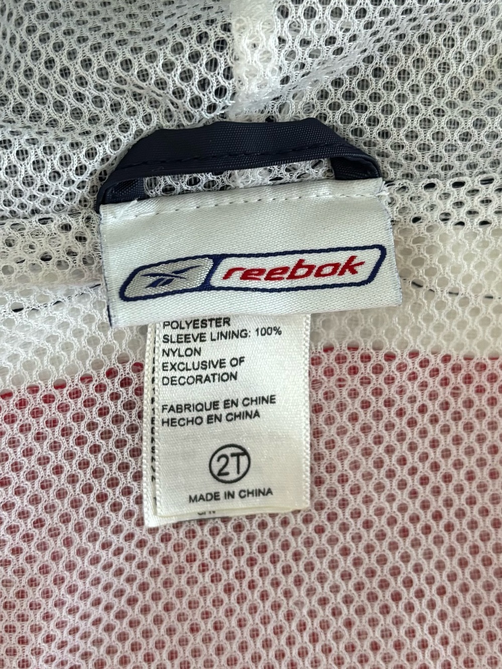 Reebok Kids Waterproof Hooded Jacket Size 2T Red White Blue Polyvinyl Pockets - Picture 4 of 11